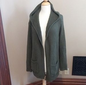 Army green sweater with pockets